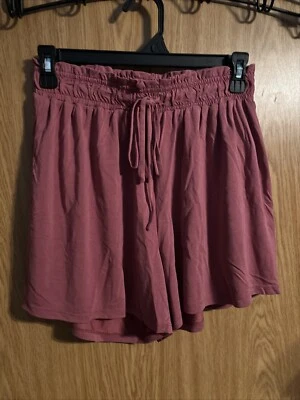 Pantalones cortos cómodos para mujer exuberantes talla pequeña borgoña Foto 1 de 4