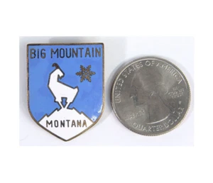 Antique Big Mountain Whitefish Montana Lapel Pin ~ Made in Austria Ski Resort  - Picture 1 of 2
