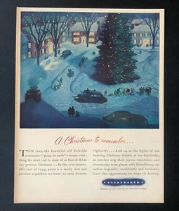 1945 Studebaker Publicidad Árbol de Navidad Reunión Obra de Arte Impresión De Colección AD - Imagen 1 de 1