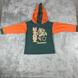 Vintage Miami Hurricanes Long Sleeve Hoodie Shirt Size Small Kids - Picture 1 of 7