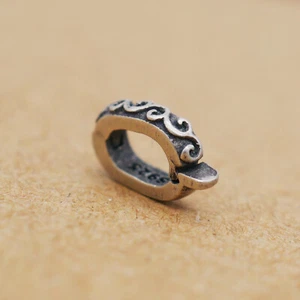 TINY Sterling Silver 925 Link Lock Oval Jump Ring Charm Pendant Connector A5159 - Picture 1 of 11