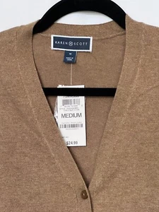NWT Karen Scott Women Cardigans Chestnut Size M (60438) - Picture 1 of 4