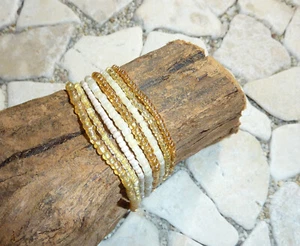 ★ DIY ★ Juego de 8 pulseras ★ beige ★ - Imagen 1 de 6