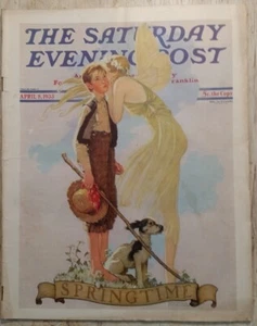April 8, 1933 Saturday Evening Post Norman Rockwell Cover Springtime Fairy - Picture 1 of 4