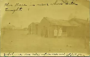 RPPC Sod House homestead family Nebraska Real Photo Postcard Lincoln 1909 - Picture 1 of 2