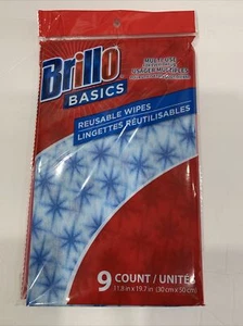 Brillo Basics 9 Reusable Wipes Multi-Use for Cleaning Kitchen Bath Windows - Picture 1 of 5