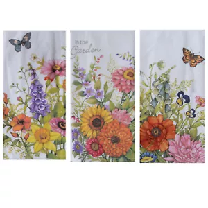 Set of 3 KAY DEE DESIGN Garden Walk R8380 Dual Purpose Terry Towels~16x26″Cotton - Picture 1 of 2