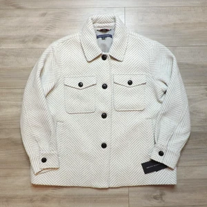 Chaqueta Tommy Hilfiger Mujer Mediana Espiga Gris Brezo Abotonada Lana Nueva con Etiquetas - Imagen 1 de 11