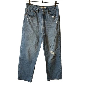 Levi's Premium New Women's Ribcage Straight Ankle Distressed Jeans Sz 27 Casual - Picture 1 of 11