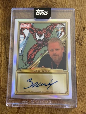 2025 Topps Marvel Mint Mark Bagley 29/50 Artist Auto Gold Carnage Refractor - Image 1 of 3