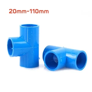 20mm - 110mm Blue PVC Pipe Fittings Tee Connector Adapter Coupling Solvent Weld - Picture 1 of 6
