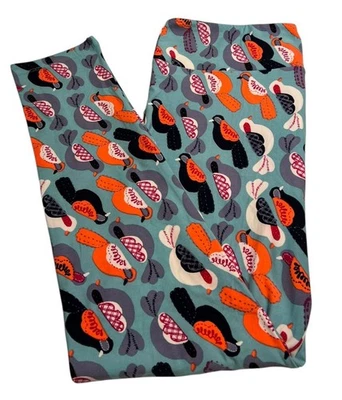 Leggings LuLaRoe TC Alto Curvilíneo Animal TURQUESA Coloridos Modernos AVE Informales Divertidos Foto 1 de 4