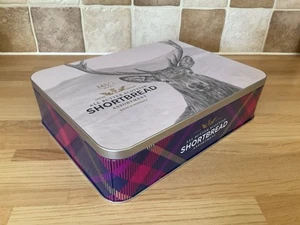 Empty M&S Tartan Shortbread Biscuit Tin - Stag Design - Picture 1 of 5