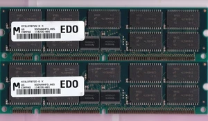 128MB 2x64MB 60ns MICRON MT9LDT872G-6X COMPAQ 114226-001 ECC 168Pin EDO RAM Kit - Picture 1 of 2