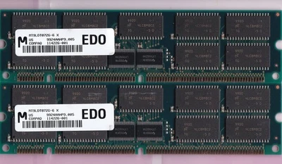 128MB 2x64MB 60ns MICRON MT9LDT872G-6X COMPAQ 114226-001 ECC 168Pin EDO RAM Kit - Image 1 of 2