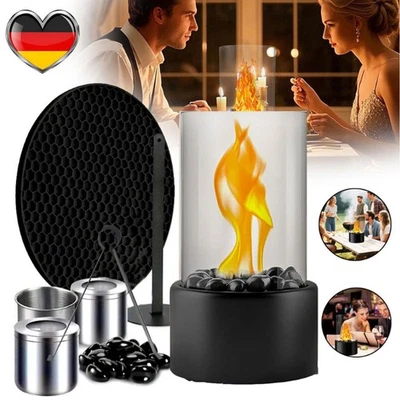 MARKENLOS Tischkamin Outdoor & Indoor Bioethanol - Extra Lange Brenndauer 4h - Tischfeuer