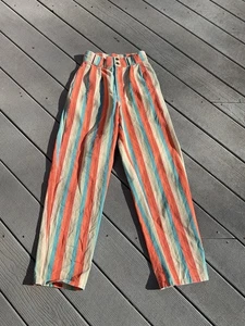 LUCY & YAK  Striped Pants multicolor cotton 26/30 - Picture 1 of 7