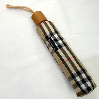 Auténtico paraguas plegable Burberrys Nova Check de nailon [usado] Foto 1 de 4