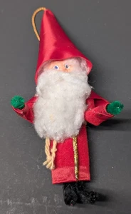 Vintage Weihnachten Weihnachtsmann Made in Japan bemalt Ton Gesicht Baumwolle Bart 5,5" hoch - Bild 1 von 5