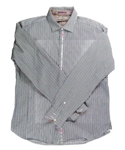 Ted Baker Mens Shirt XL Size 5 Multicolour Stripe Long Sleeve Cotton Casual Top - Picture 1 of 4