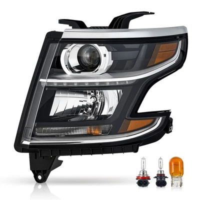 Left Driver Projector Headlight for 15-20 Chevy Tahoe Suburban LED DRL Halogen - Image 1 of 4