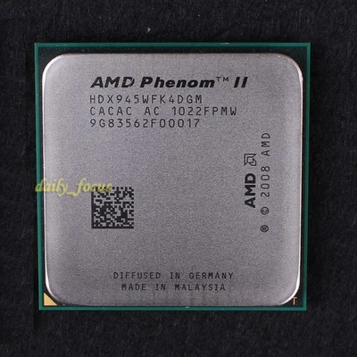 AMD Phenom II X4 945 3 GHz HDX945WFK4DGM CPU Processor 4000 MHz Socket AM3 2 MB - Image 1 of 2