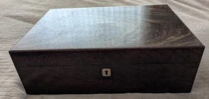 Antique Wood English? Portable Traveling Writing Lap Desk Box Compartment No Key - Picture 1 of 17
