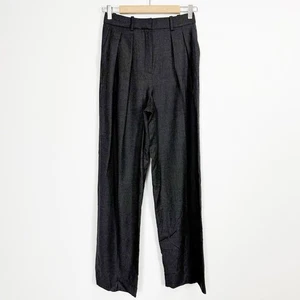 Theory Anzughose doppelt plissiert Wolle Damen 2 grau anthrazit hohe Bundfalte - Bild 1 von 10