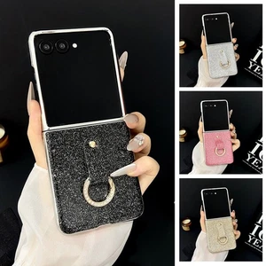 Für Samsung Galaxy Z Flip7 6 5 4 3 Glitzer Staubdichte Handyhülle mit Ringhalter - Bild 1 von 17