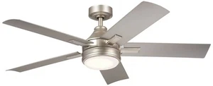 52" Kichler Tide Weather+ Brushed Nickel LED Wet Remote Ceiling Fan - Picture 1 of 1