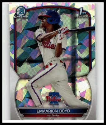 2023 1st Bowman Chrome Atomic Refractor Emaarion Boyd #BCP-128 Phillies RC - Image 1 of 2