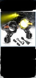 Motorcycle LED Auxiliary Lights Fog Lights 8 Modes 3” Dual Color - Picture 1 of 1