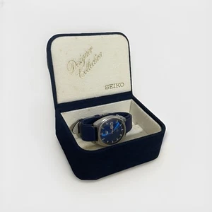 Blue Seiko 5 Automatic Vintage Japan Men's 40mm Watch 6119-8273 + Blue Seiko Box - Picture 1 of 13