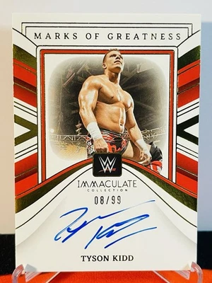 2023 Panini Immaculate WWE Marks of Greatness /99 Tyson Kidd #MG-TKD Auto SP - Image 1 of 2
