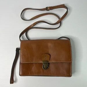 Patricia Nash Torri Italy Tan Genuine Leather Crossbody Handbag Purse VGC - Picture 1 of 20