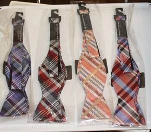4 NEW Bruno Piattelli bow ties, plaid - Picture 1 of 1