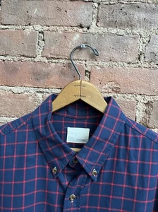Band Of Outsiders Men's Shirt, Sz 4, Blue/Red Check 100% Cotton Flannel, USA - Picture 1 of 9