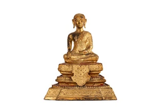 Phra Malai, Bronze über Schwarzlack, vergoldet, Thailand, Ratanakosin, 19. Jh. - Bild 1 von 8