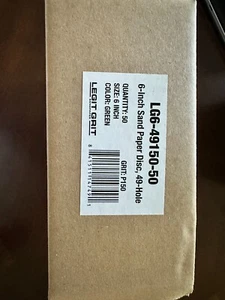 LEGIT KÖRNUNG Schleifscheibe 6 Zoll 49 Loch P150 Körnung Schleifpapier grün VERSIEGELTE Box 50 Stück - Bild 1 von 3