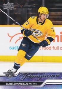 2023-24 Upper Deck Luke Evangelista Young Guns Rookie RC #221 Predators