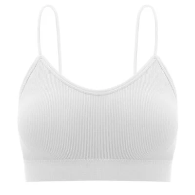 Women Seamless Low Back Bralette Bra Plain Colors Stretchy Crop Top M/L/XL Size - Image 1 of 4