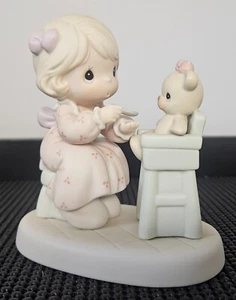 Precious Moments PM942 "Sharing" 1994 Members Figurine Vintage w Box Girl Teddy - Picture 1 of 9