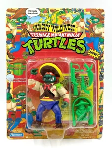 TMNT NINJA WACKY WILD WEST BANDITO BASHIN' MIKE MICHELANGELO 1992 PLAYMATES - Picture 1 of 12
