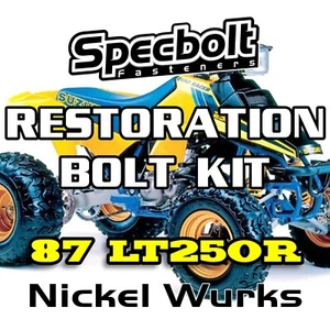 1987 LT250R Restoration Bolt kit Suzuki Quadracer Engine Body Wheel NICKEL WURKS - Picture 1 of 4