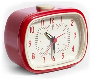 Retro Alarm Clock Red Kikkerland Battery Operated Glow In The Dark Hands - Bild 1 von 5