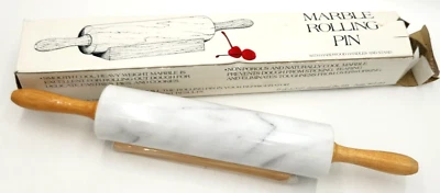 1985 RSVP International Gourmet Professional Marble Rolling Pin w Base. New/old - Image 1 of 4