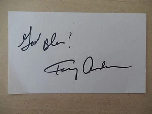 Von Terry A. Anderson signierte Karteikarte 3" x 5" - Bild 1 von 2