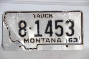 1963 Montana License Plate # 8-1453 Fergus County Lewistown - Picture 1 of 3
