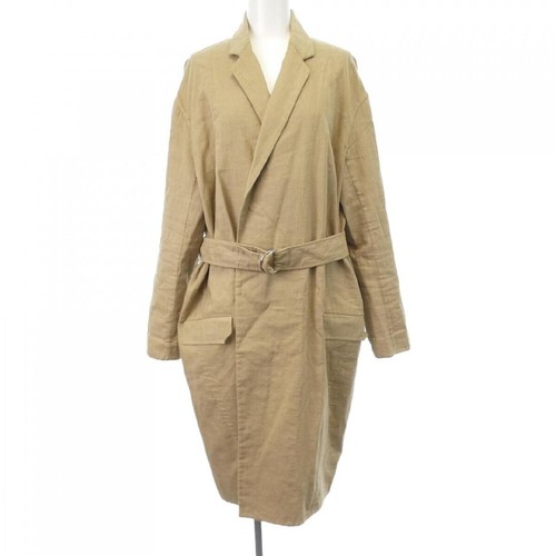 CELINE raro cappotto vintage lino cotone beige donna 34