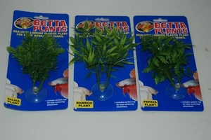Acquario Piccolo Plastica Piante Papaya Bamboo Salvia 3 Varietà Confezione 3 - Foto 1 di 1